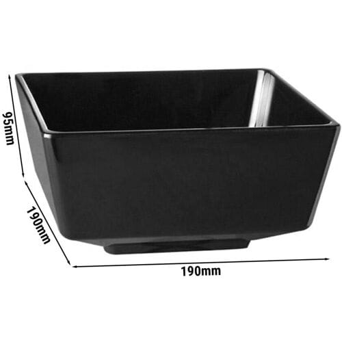 GGM Gastro (6 Stück) Schale - FLOAT - Melamin - 1,9 Liter - eckig - Schwarz