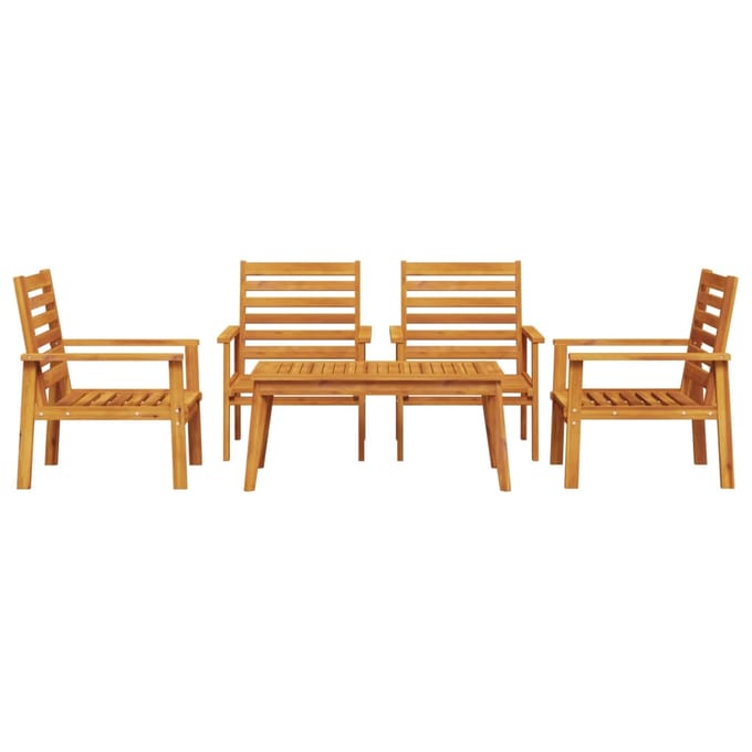 vidaXL - 5-delige - Loungeset - massief - acaciahout