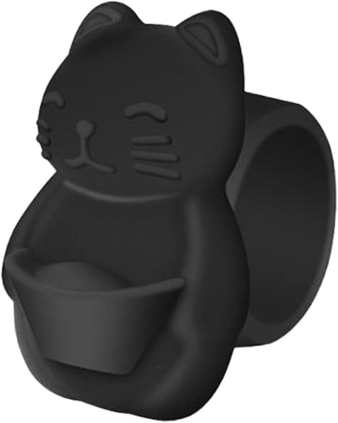 Deurbuffer Siliconen - Deurstopper Kussen - Vingerbescherming - Dierfiguur Design - 6.5 cm - Zwart