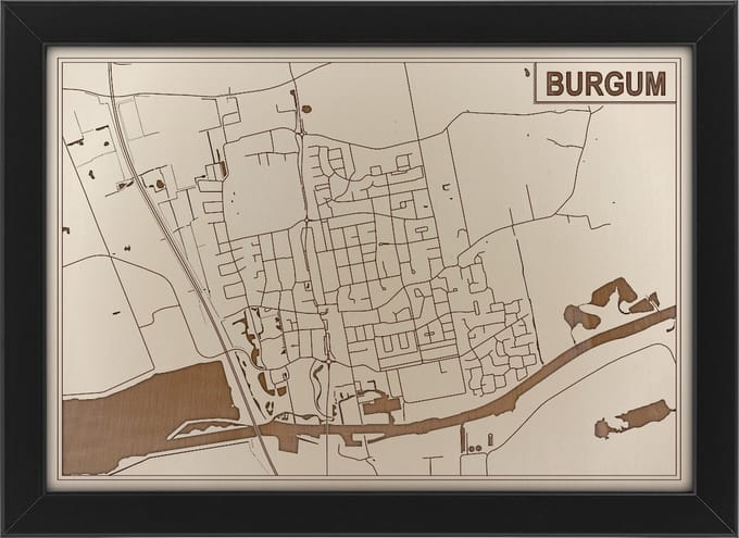 Houten stadskaart van Burgum