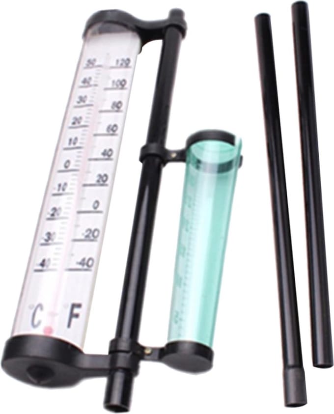 Regenmeter Set voor Tuin - Digitale Weerstation met Windrichtingmeter en Thermometer