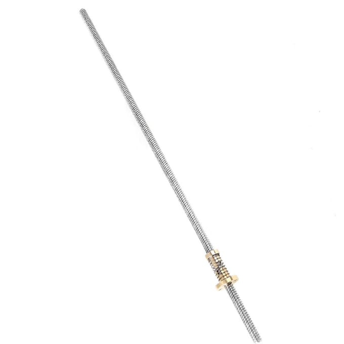 T8 Draadstang Schroef met Anti-Backlash Veerbelaste Moer voor 3D Printer (400mm) white