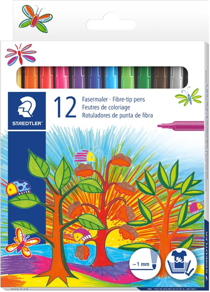 Staedtler Fibre-tip pens 12pcs cardbox
