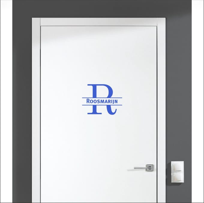 Deursticker Met Naam -  Roosmarijn - Blauw