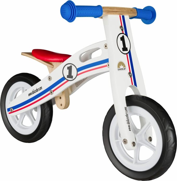 Bikestar, houten loopfiets, 10 inch, wit