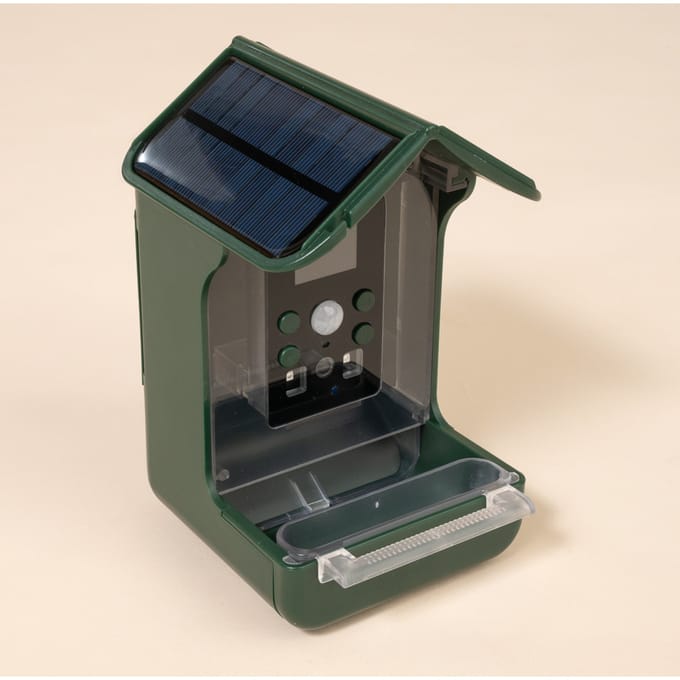 TIAKI vogelvoederhuisje met camera 10.5x10 x17.5cm, groen