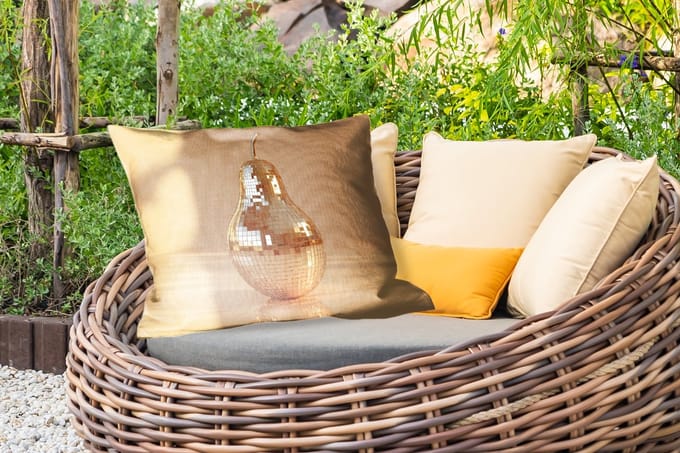 Buitenkussens - Goud - Disco - Glitter - Peer - 60x40 cm - Weerbestendig