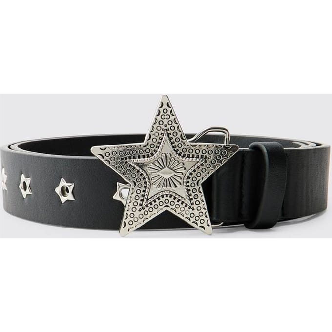 PU Star Buckle Belt | Black | Size Large/XL