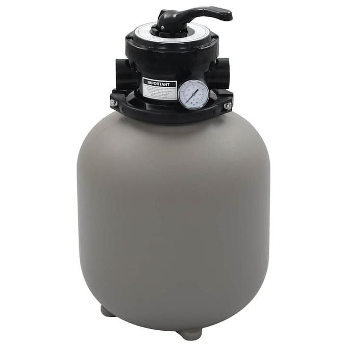 vidaXL - Zwembadzandfilter - met - 4-positie - ventiel - 350 - mm - grijs