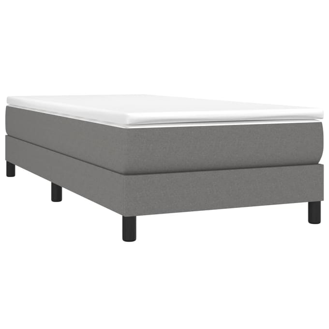 vidaXL - Boxspring - bed - 100x200 - cm - stof - donkergrijs