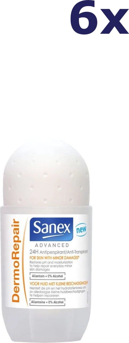 6x Sanex Deo Roll-on - 50ml dermo Repair