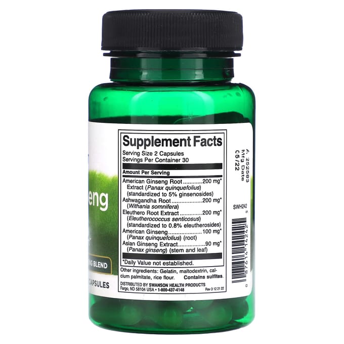Dubbele Ginseng Plus, 60 Capsules