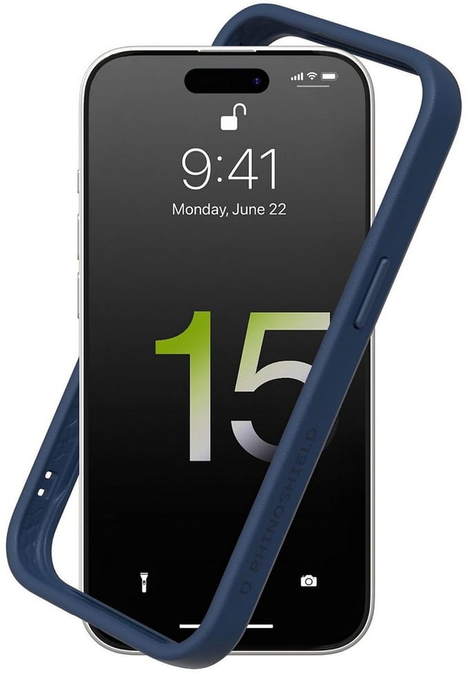 RhinoShield CrashGuard Bumper Case geschikt voor iPhone 15 - Navy Blue