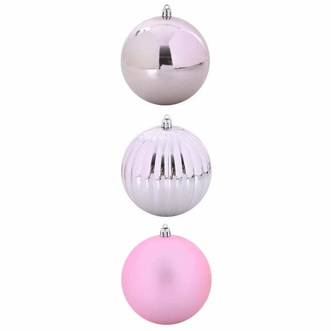vidaXL - Kerstbal - Set - XXL - 3 - st - Roze - Ø - 25 - cm - Kunststof