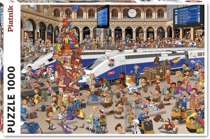 Uitdagende 1000 Stuks Puzzel Station - Groot Legpuzzel 68x48 cm