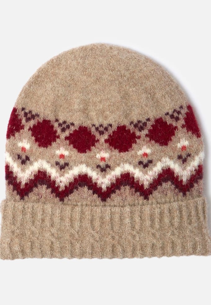 Damart - Thermolactyl muts van gechineerd jacquard breisel - Dames - Beige - Eén maat