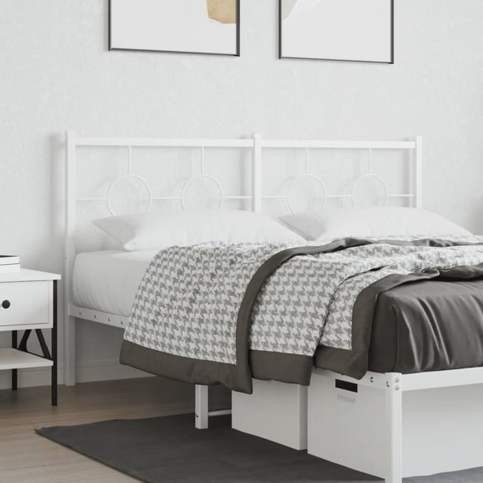 vidaXL - Vervangend - hoofdbord - 160 - cm - metaal - wit