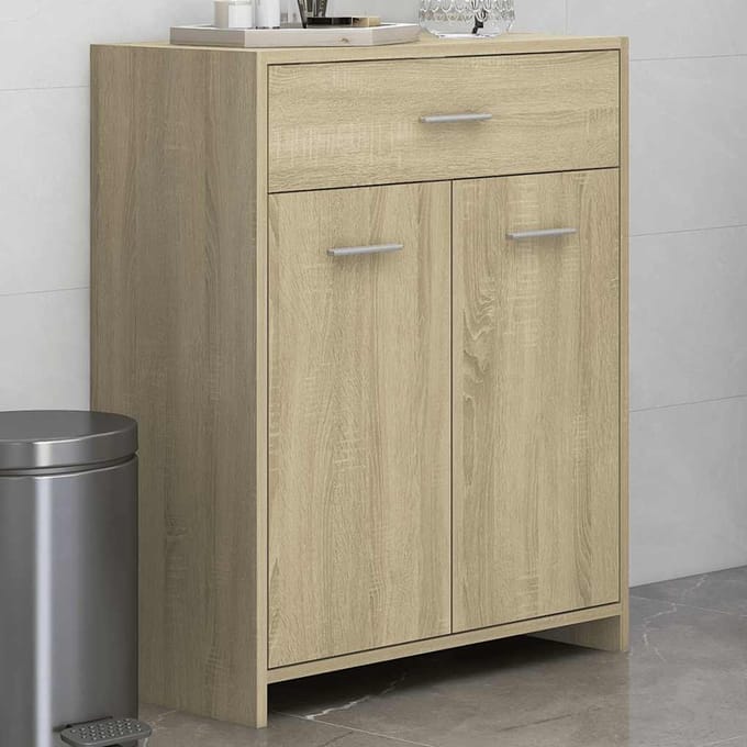 vidaXL - Badkamerkast - 60x33x80 - cm - spaanplaat - sonoma - eikenkleurig