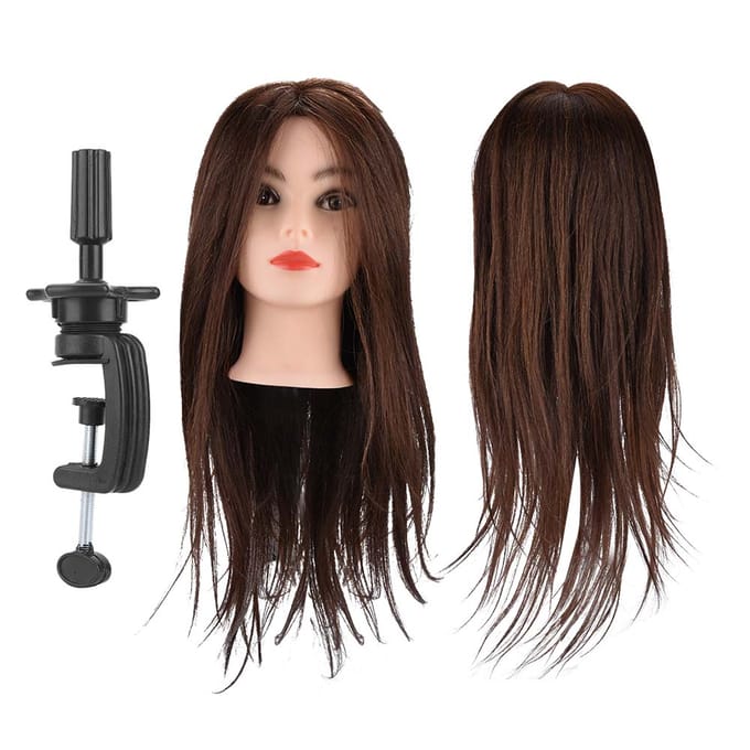 Kappersopleiding Styling Oefenen Kleuren Pruik Dummy Mannequin Hoofd met Haar beige