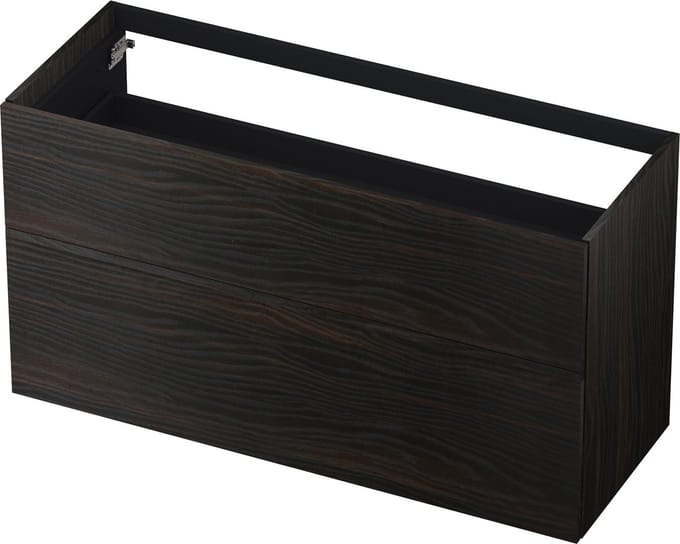 INK wastafelonderkast 2 laden greeploos push to open hout decor 120x45x65cm, intens eiken