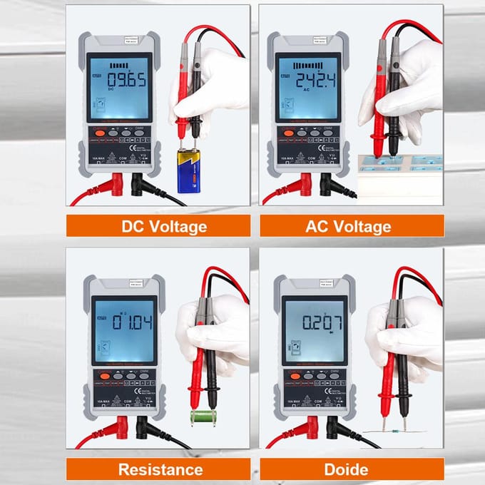 Draagbare 2in1 netwerkkabeltester multimeter LCD-scherm met achtergrondverlichting analoog digitaal veelkleurig
