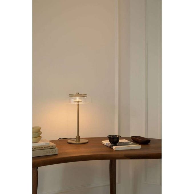 Nuura LED tafellamp Blossi, hoogte 31 cm, goudkleurig/helder