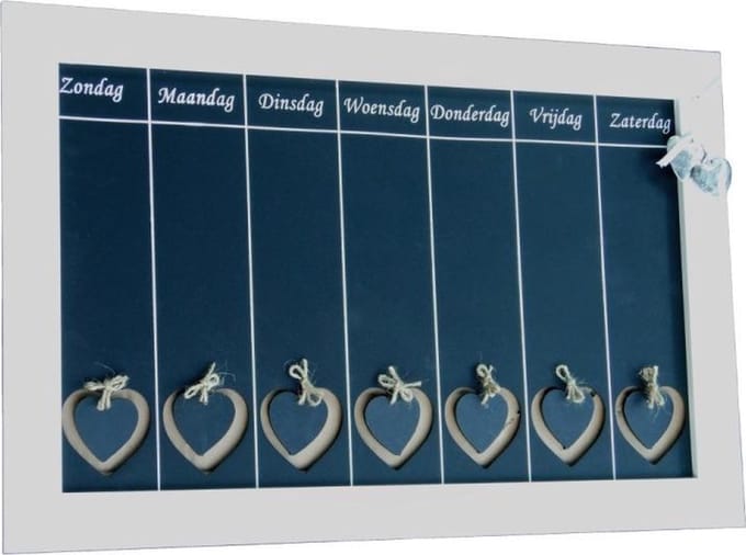 Weekplanner met harten