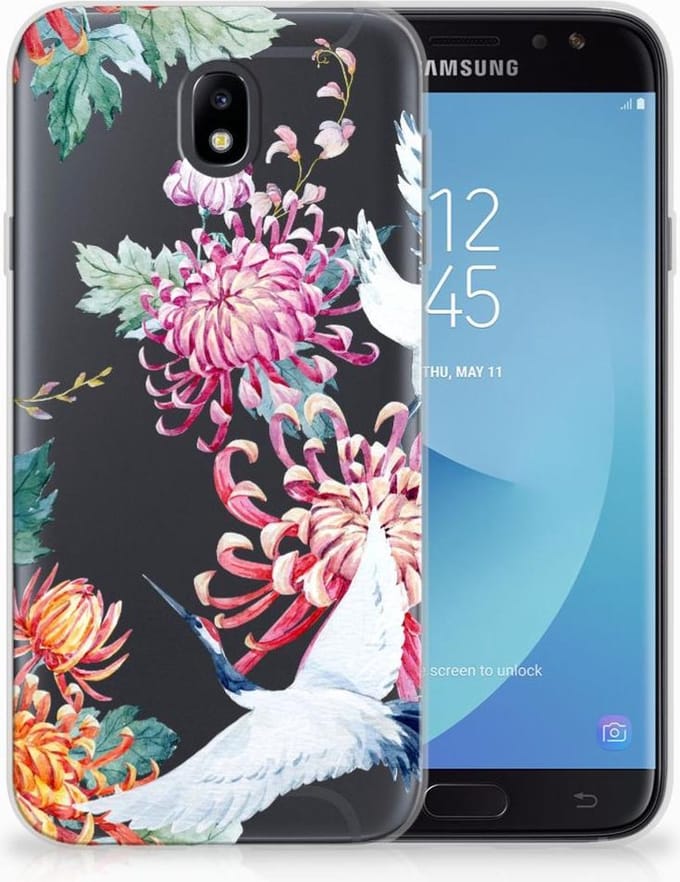 Samsung Galaxy J7 2017 | J7 Pro TPU Hoesje Bird Flowers