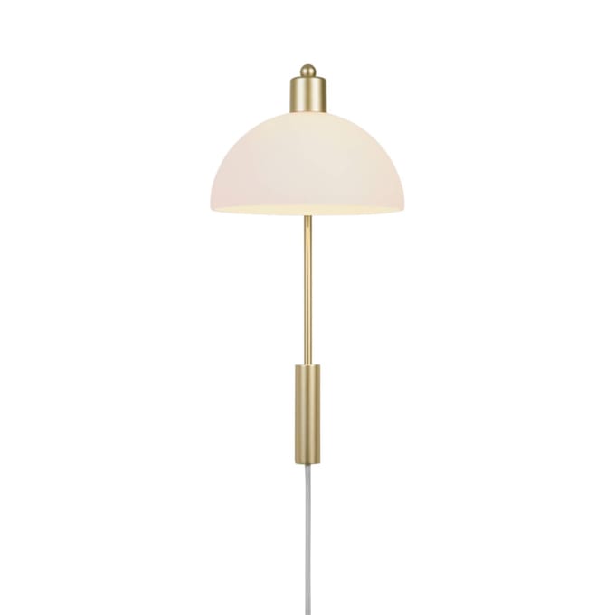 Nordlux Wandlamp Ellen 20 kabel + stekker, messing/wit