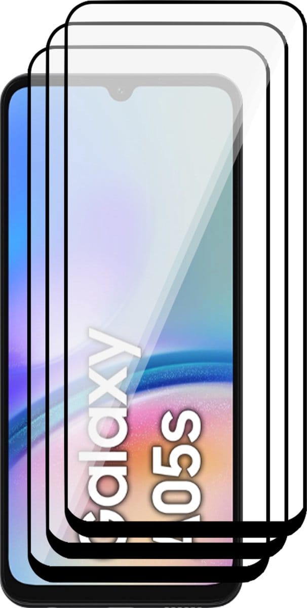 Screenprotector geschikt voor Samsung Galaxy A05s - 3x Volledig Dekkend Glas Screen Protector