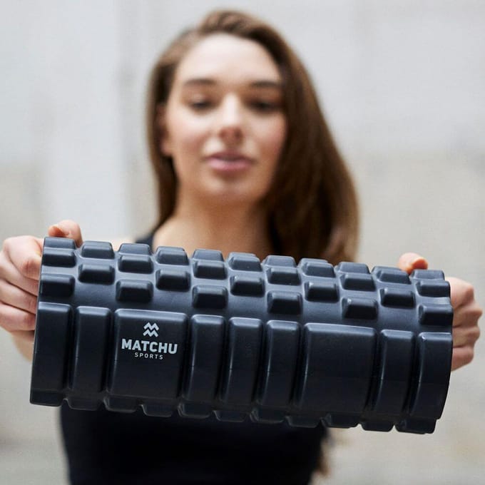 Matchu Sports - Foam roller set - Foamroller - Massage roller - Lacrosse bal - Massage bal -Massage stick roller - Zwart - Complete Massage set - 3 in 1