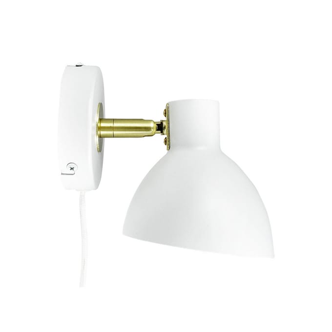 Dyberg Larsen wandlamp Lilje, wit, Ø 16 cm, metaal