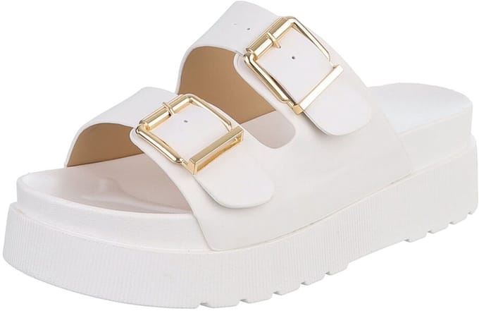 Dames platformsandalen met dubbele gesp Mt:39