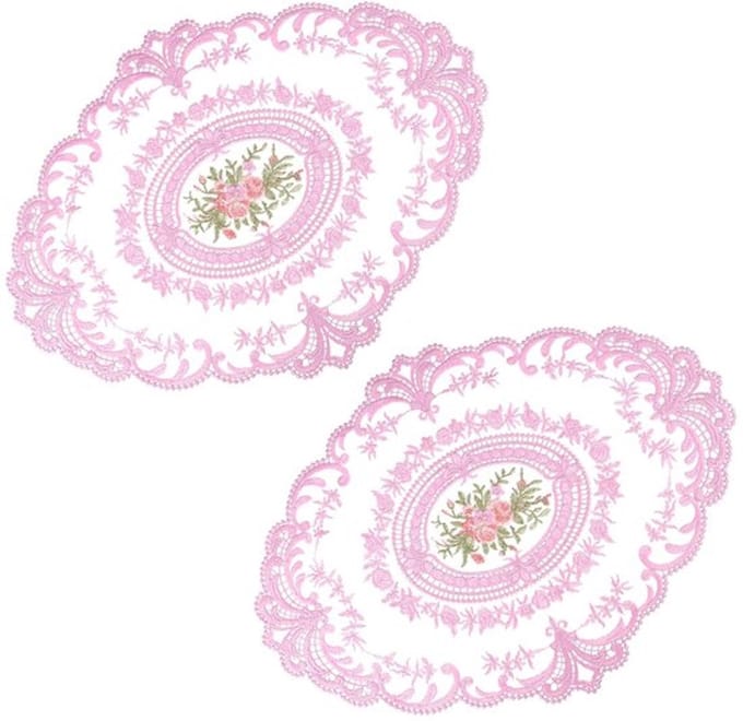 Decoratieve tafelmatten met lusjes - Lavendraal - NTHProducts