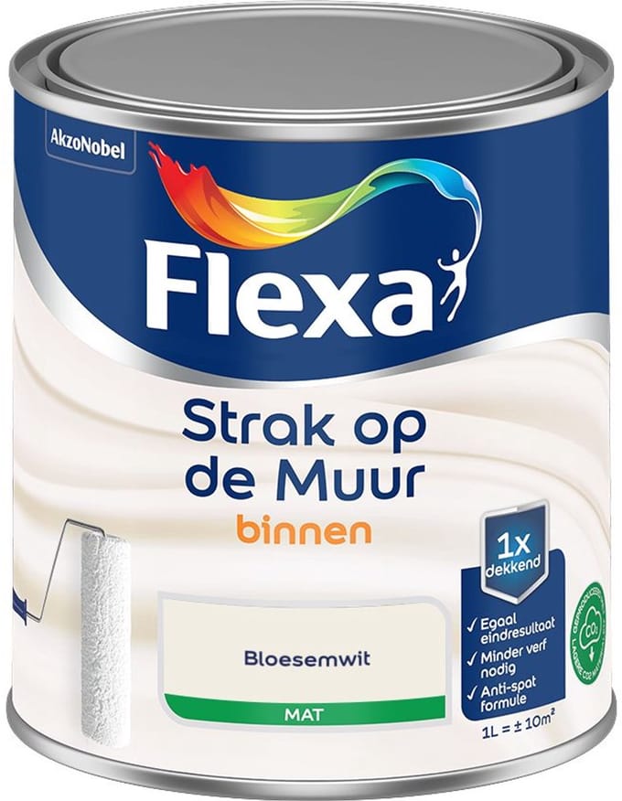 Flexa - Strak Op De Muur Binnen Mat - Bloesemwit - Mengverf - 1 L