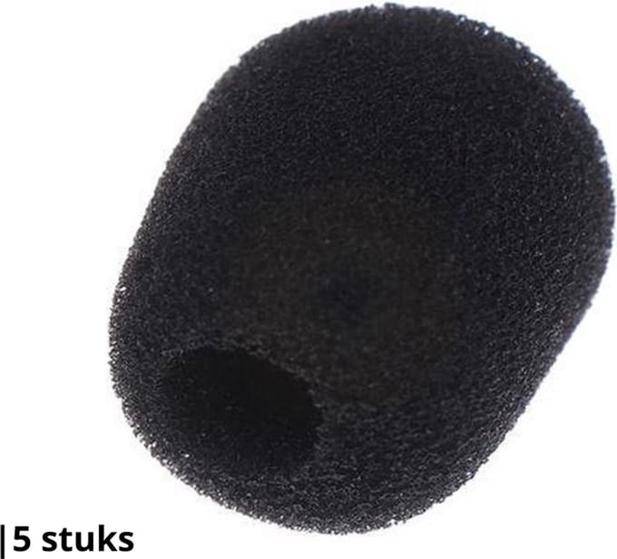 Knaak Microfoon Windkap - Headset Covers - 25x20 mm - Zwart - 5 Stuks - Anti-Ruis - Universeel Formaat