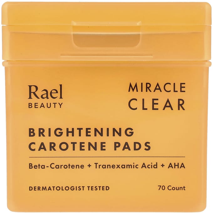 Rael, beauty, miracle clear, brightening carotene pads, 70 pcs. orange