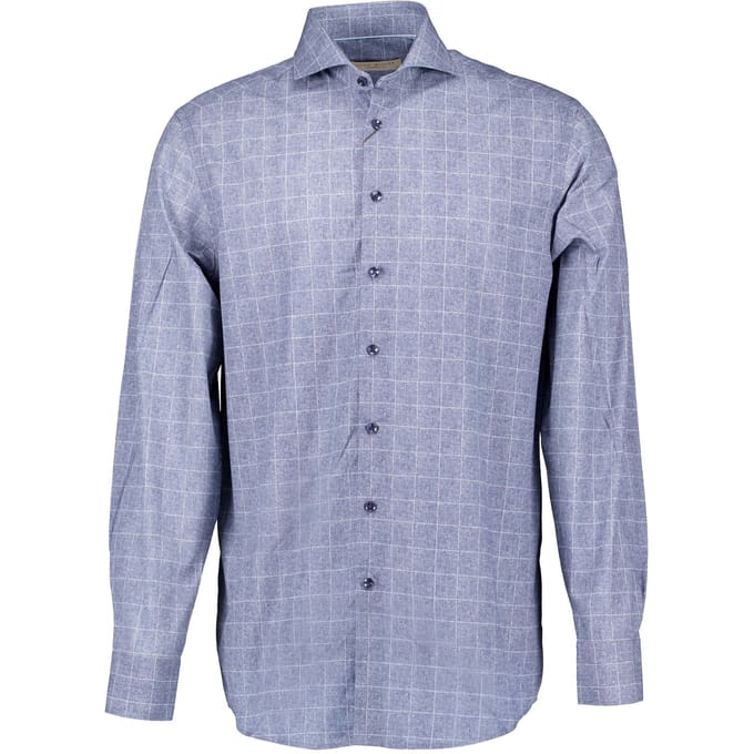 John Miller Tailored Fit Lange Mouw Overhemden Blauw 5140771-190