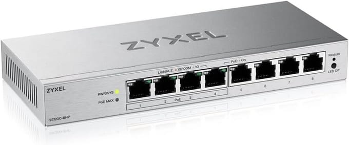 Webbeheerbare Gigabit PoE Switch met 8 Poorten en 68W Budget