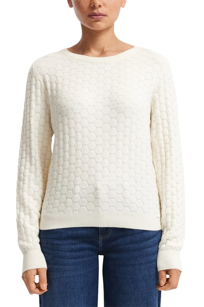 s.Oliver -qs Pullover Offwhite Size: L | Sweaters Outlet | Dames | Wit