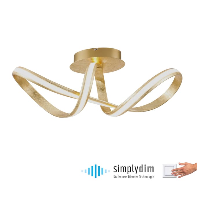 Paul Neuhaus LED-hanglamp Melinda, 30W, dimbaar, goud