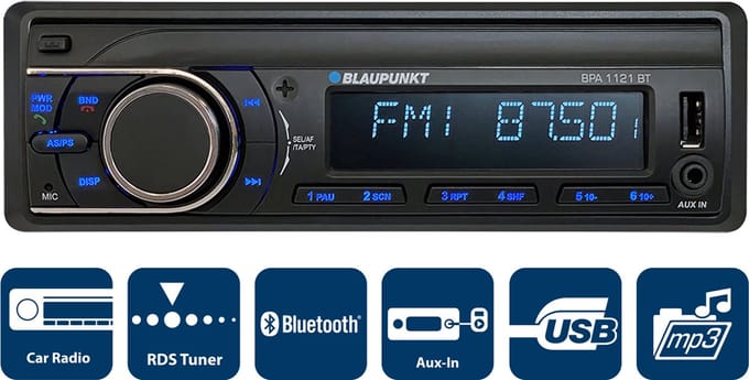 Blaupunkt BPA 1121 BT – Old School - Autoradio - 1 Din - USB - Bluetooth