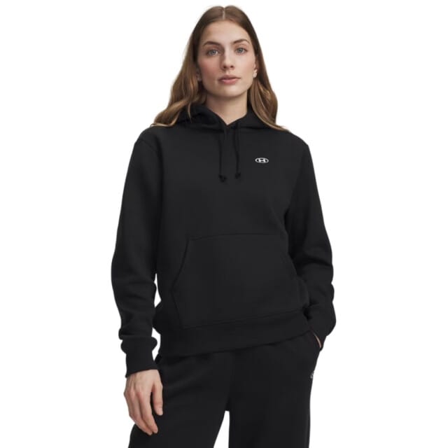 Under Armour Rival Flc Hoodie-BLK Dames Sporttrui - Ultimate Zwart - Wit