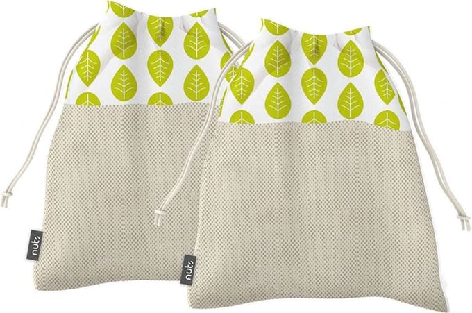 Bee's Wax - Eco Friendly Vershoudzak Klein Set van 2 Stuks Leaves - Biologisch Katoen - Multicolor