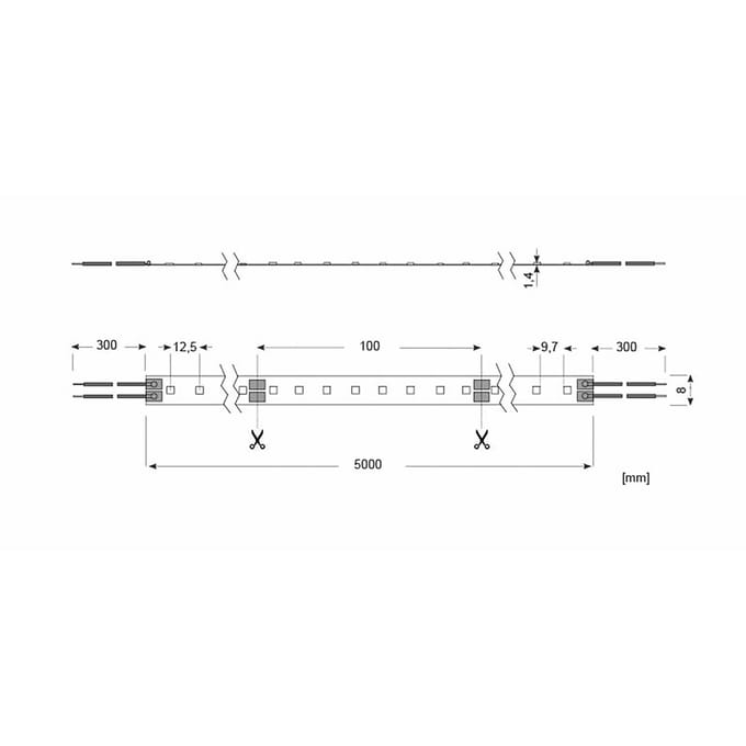 Radium Essence 1500 LED strip, 5 m, 60W, 3.000K