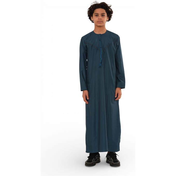 Kinderen Jongens Ramadan Eid Blauwe Marokkaanse Jubba Robe Djellaba Thobe - K-TT008