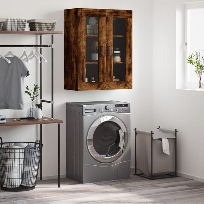 vidaXL - Wandkast - 69,5x34x90 - cm - gerookt - eikenkleurig
