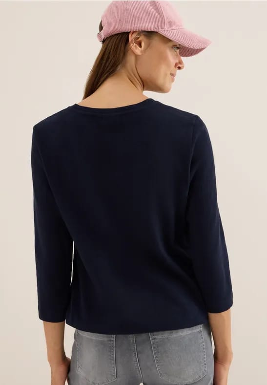 Slub Shirt met ronde hals