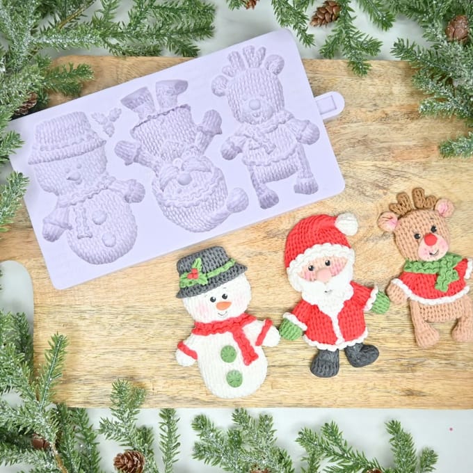 Karen Davies Siliconen Mal Knitted Christmas