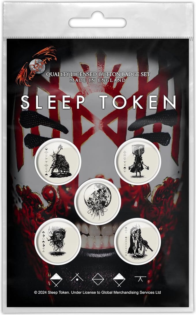 Sleep Token - Vessel Mask Badge/button - Set van 5 - Creme